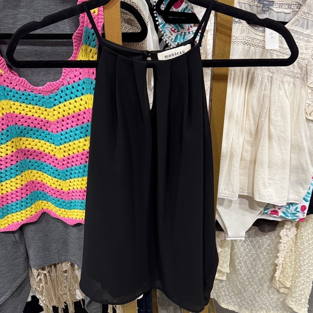 Monteau Black Halter Blouse